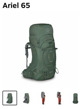 NWT OSPREY Ariel 65 Backpack in Green